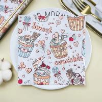 20 Hojas De Toalla De Papel Colorido Tamaño 33x33cm Para Cumpleaños Y Fiesta De Pastel Con Diseño De Mariposa Y Hueso Para Café Y Boda - details 0