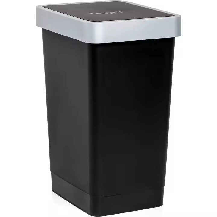 Tatay Cubo de Pedal Smart Retráctil 25L - Libre de BPA - Bolsa Basura 30L - Rojo Gris Negro - Ecológico - Medidas 26x36x47cm - 1
