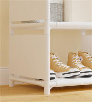 Perchero de pie y Zapatero Pared para Ropa Abrigos Estantería ropa estante MODA zapato armario empotrado organizador Vestíbulo CON TELA - details 6