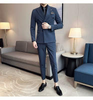 Traje De Boda Para Hombre 2025 Diseño Elegante Y Moderno De Terciopelo De Alta Calidad Doble Filo Con Chaleco Y Pantalones - details 17