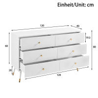 Cómoda Moderna de 6 colchones-120x40x80cm-Ideal para dormitorios y Salas de estar - details 5