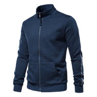 Suéter de manga larga con cremallera y cuello levantado para hombre, cárdigan informal deportivo versátil con contraste de Color, novedad de otoño e invierno de 2024 - details 6