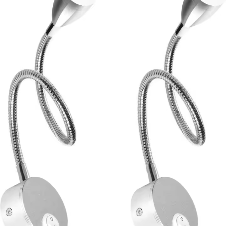 Luz LED de lectura para cama, lámpara de cuello de cisne, Blanco cálido, 3W, 2 paquetes - 1