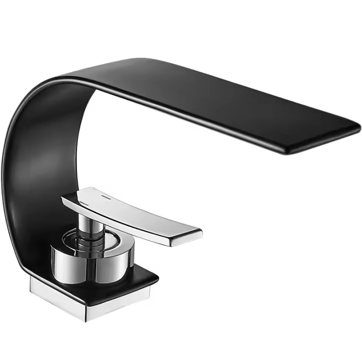 Grifo de Cascada Negro, Creative SINK, frío y Caliente, lavabo de baño Debajo del lavabo, Grifo de lavabo doméstico - 1