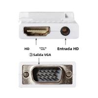 Adaptador HDMI-Compatible a VGA Para Hombre a Mujer Cable De Audio HD 1080P Convertidor Para PC Laptop TV Box Computadora Proyector - details 5