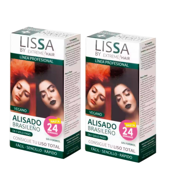 Champú Alisador Lissa Alisado Brasileño 100 ml - Tratamiento Vegano sin Formol con Nanoplastia de Coco y Keratina, Ideal para Cabellos Secos y con Encrespamiento (Pack 2)