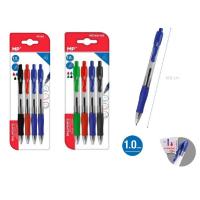 BARAC 4 x Bolígrafos de Punta de 1mm, Blister Pack Ahorro con 4 Unidades de 1 MM, Varios Colores y Surtidos a Elegir, Azul, Negro, Rojo, Verde - details 0