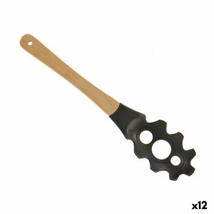 Cuchara para Servir Pasta Nailon Madera 5 x 34,5 x 7,5 cm (12 Unidades) - 1