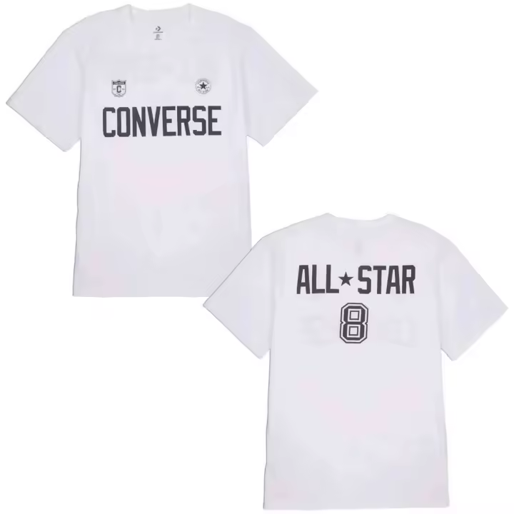 Camiseta de Manga Corta Converse Retro Chuck Soccer para hombre en color blanco - 1