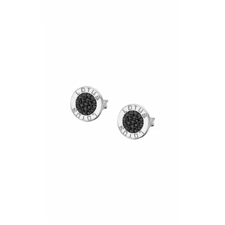 Pendientes Logo Plata con Circonitas Negras LP1252-4/7 - 1