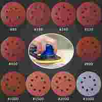 100pcs Discos De Pulido Redondos De 5 Pulgadas Alumina Pads De Arena Para Metal Madera Vidrio Y Coche 8-Hole Sheet - details 8