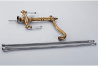Grifo De Cocina Con Doble Manija Montado En Plataforma Cobre Antiguo Negro Bronce ELK9088 Mezclador De Agua Caliente Y Fría Para Fregadero Instalación En Un Solo Agujero - details 10
