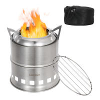 Estufa De Camping Lixada De Acero Inoxidable Para Leña Y Alcohol Estufa De Cocina Al Aire Libre Para Picnics BBQ Viajes Sin Ventilador - details 24