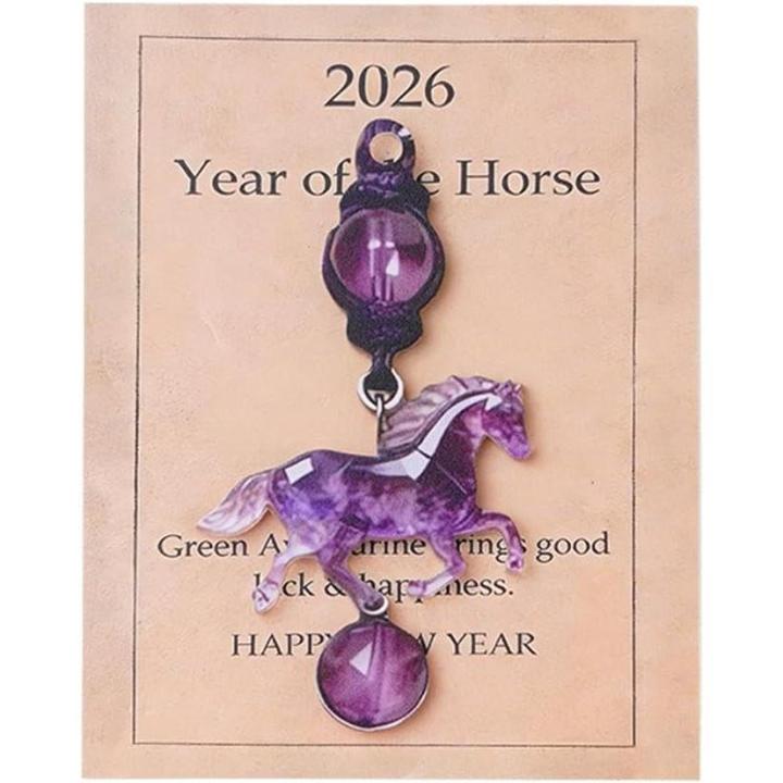 Caballito de bolsillo, figura de cristal de la suerte del año del caballo 2026, símbolo de fuerza y nuevos comienzos 2026, decoración para escritorio o estante, regalo de meditación con tarjeta para familiares y amigos.
