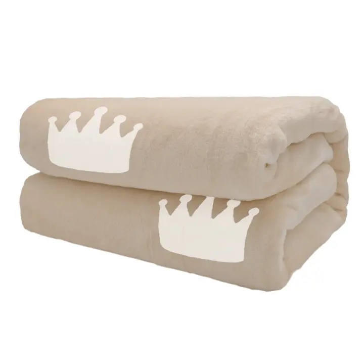 Manta Decorativa de Sofá con Tacto Súper Suave,Manta Elegante con Estampada de Corona y Cálida para Cama.Se utiliza en el coche, siesta, habitación con aire acondicionado en verano - 1