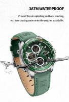 Reloj De Pulsera Deportivo Para Hombre NAVIFORCE Original Multifuncional Cuarzo Correa De Cuero Genuino Resistente Al Agua 3ATM Moda Reloj De Pulsera - details 10