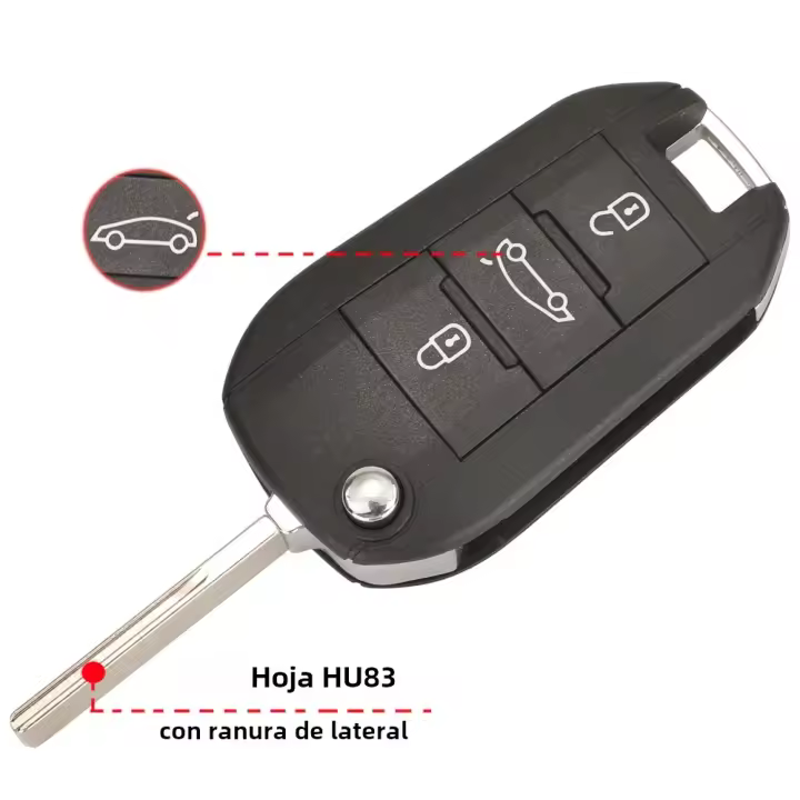 Carcasa De Llave Remota Jingyuqin Para Peugeot 208 2008 301 308 508 5008 RCZ Expert/Citroen C-Elysee C4-Cactus C3 Material ABS + Metal - 1