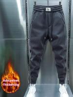 Pantalones De Veludo Grueso Para Hombre Moda Callejera Otoño Invierno Talla Grande Pantalones Anchos Para Jovenes Gimnasio Estilo Casual Con Bolsillos - details 2