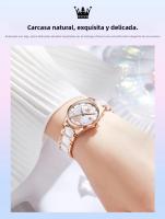 Reloj De Cuarzo Para Mujer OLEVS Movimiento Japonés Resistente Al Agua Acero Inoxidable Cerámica Lujo Reloj De Pulsera Para Damas Conjunto Popular - details 12