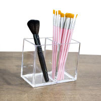 Caja De Maquillaje Transparente Organizador De Escritorio Para Lápices De Ojos Base Rubor Fósforos Y Cepillos De Ojos - details 5