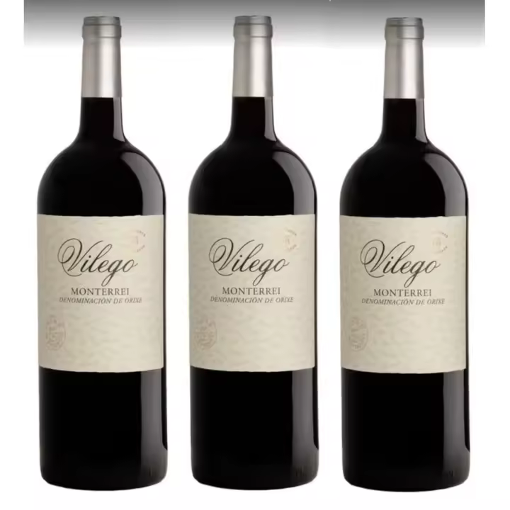 Pack de 3 Botellas Vilego Magnum Vino Tinto Mencia Edición Limitada 1500 ml – Bodegas Ladairo – D.O. Monterrei - Vino Gallego - 1