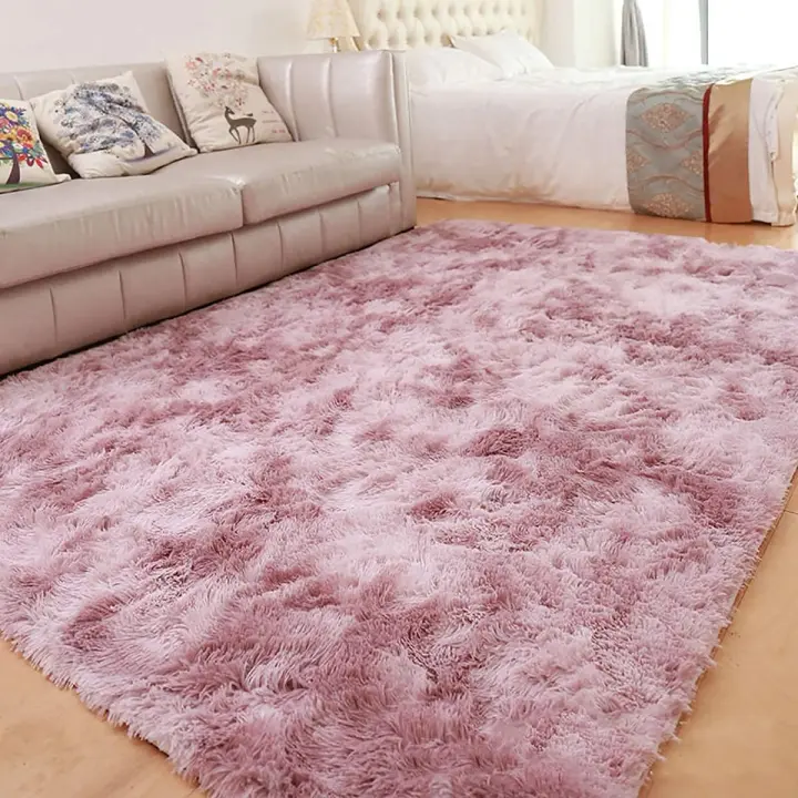 Bedroom rug Modern living room rug Plush fluffy rug Super soft and comfortable rug Thick and fluffy non-slip indoor carpet Girl's living room bedroom (cloud pink, 160*230cm) - 1