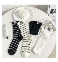 Calcetines De Moda Coreana Harajuku Para Hombres Y Mujeres Calcetines De Algodón Transpirable De Medio Tamaño Estilo Hip Hop Skateboard Con Rayas Color Sólido - details 7