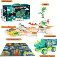 Juguetes De Camión Con Dinosaurio Triceratops Matriz De Actividades Grande Juego De Dinosaurios Con Huevos Para Niños Y Niñas - details 1