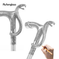 Bastón De Moda Cabeza De Cobra Decorativa Para Fiesta Cospaly Vintage Bastón De Caminar Cruzado De Acero 93 Cm Con Punta De Goma - details 1