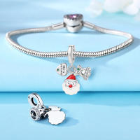 Colgante De Santa Claus De Plata 925 Para Pulseras Joyería Fina Para Mujer Accesorios DIY Regalos De Navidad Zirconia - details 2