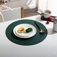 Juego De Tapetes Redondos Para Mesa De Café En Cuero Sintético Negro Lujo Accesorios Para Cocina Decoración Navideña Estilo Americano - details 4