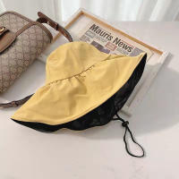 Sombrero De Pescador Con Gran Alas De Goma Negra Para Mujer Protección Solar Plegable Para Verano Resistente Al UV Estilo Casual - details 8