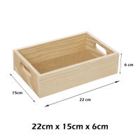 CM - Cajas Decorativas de Madera de Pino Natural. Tamaño: 22x15x6 cm. Packs a Elegir de 4 y 8 Cajitas. Con Asas. Para Guardar Objetos o como Adorno y Diseño del Hogar o Jardín - details 0