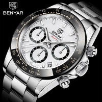Reloj De Hombre BENYAR 2024 Chronógrafo Deportivo De Lujo Reloj De Cuarzo Acero Inoxidable Impermeable Con Manos Luminosas Y Calendario Completo - details 1