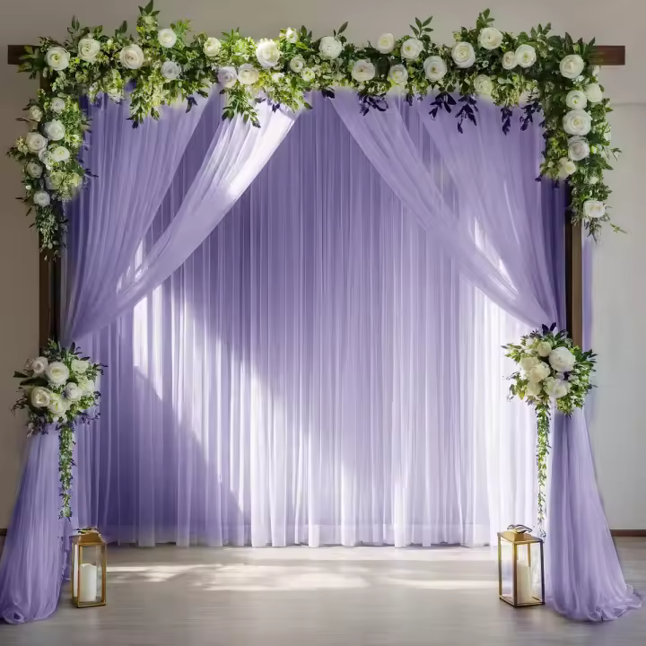Cortinas De Boda Elegantes Y Nobles (150x300cm) Hexagonales Para Decoración De Eventos Y Fiestas Material De Poliéster Translúcido - 1