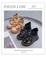 Zapatos De Escuela Para Niñas Negros Antideslizantes Con Lazo Elegante 2022 Cuero PU Botas De Moda Transpirables Para Niños Uniforme Del Reino Unido Casual Sin Tobillero - details 1