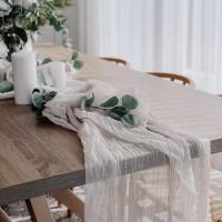 1pc Caminata De Mesa Semi-Transparente De Gauze Verde Especiado 35.43x118.11in Para Bodas Vintage Y Establecimientos De Comida - details 3