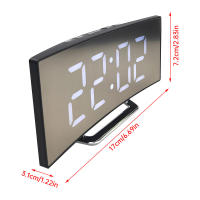 Reloj De Alarma Digital LED Con Espejo Pantalla Curva Para Estudiantes Dormitorio Sala De Estar Oficina Escuela Función De Sueño Temperatura - details 16