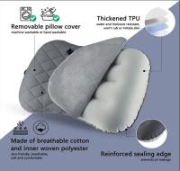 Almohada De Viaje Inflable Ultraligera Para Camping Con Cubierta Lavable Suave Soporte Ergonómico Para Cuello Y Lumbar - details 2