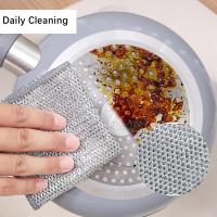 10PCS,Multipurpose Wire Dishwashing Rags for Wet and Dry, Resuable Kitchen Microfibre Cleaning Cloth (monolayer) - details 3