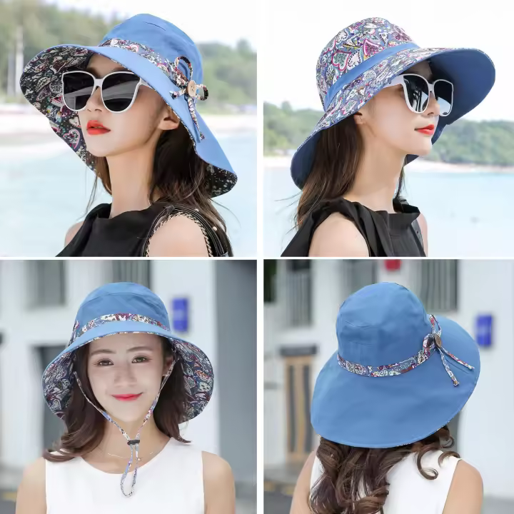 Sombrero de Sol para Mujer UPF50, plegable, reversible, de Verano, para Playa, para Exterior, de Ala Ancha. Un gran regalo para San Valentín y el Día DE LA Madre. - 1