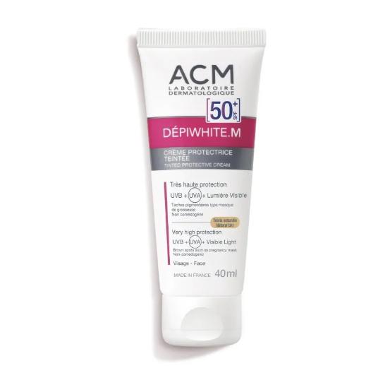 ACM - Protector solar facial Dépiwhite.M SPF 50+ 40 ml con color efecto buena cara antihiperpigmentación — oferta en Miravia
