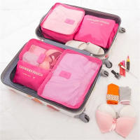 Juego de bolsas de almacenamiento de viaje, Maleta de embalaje, estuches de almacenamiento, organizador de equipaje portátil, ropa, zapatos, organizador plegable, 6 piezas - details 2