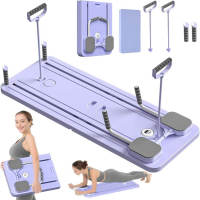 Pilates Reformando Compacto, 4 en 1 Pilates Plegable,La rueda abdominal push-up rebota automáticamente temporizador,Tabla Abdominal Pilates Multifunción para el Hogar y el Gimnasio - details 1