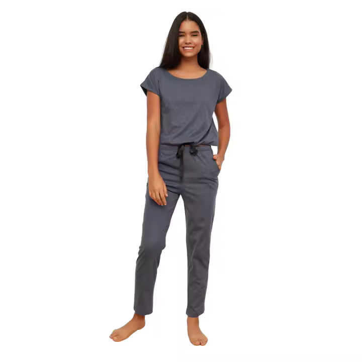 Trendyol Khaki Binding Detail Pajama Set - 1