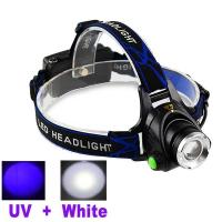 Linterna Frontal Recargable USB Con Sensor UV 395nm Y Luz LED Zoomable Para Caza Pesca Y Camping Resistente Al Agua De 18650 - details 2