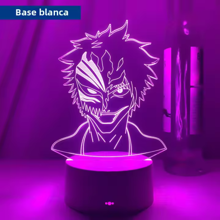 Lámpara Nocturna LED De Anime Bleach Con Máscara Para Decoración De Habitación De Niños Luz De Noche Para Regalos Para Niños Decoración De Estudio Luz 3D Incluye Bombillas - 1