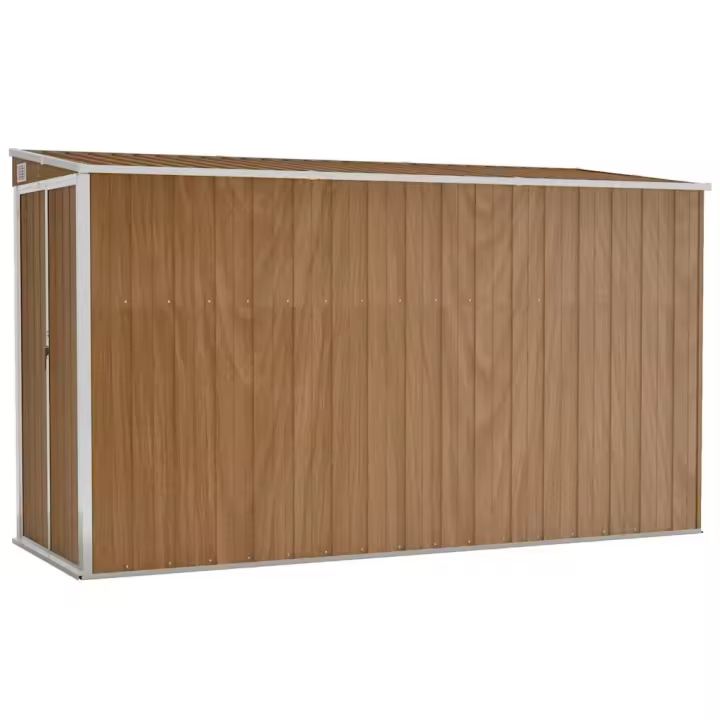 Cobertizo jardín pared acero galvanizado marrón 118x288x178 cm Decoración de muebles de jardín al aire libre - 1