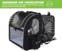 Bolsa de transporte de cachorro de gato Mochila de perro de animal pequeño con colchón de felpa extraíble, malla transpirable, espacioso, plegable, para tren/coche/restaurante/viaje en avión - details 1