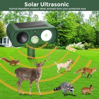 Repelente solar ultrasónico para animales con sensor de Movimiento y Luz de flash. Ideal para exteriores, weatherproof, para granjas, Jardines, Céspedes, Gatos, Perros, coyotes, aves, zorrillos, serpientes, Mapaches, Conejos y ardillas. - details 1